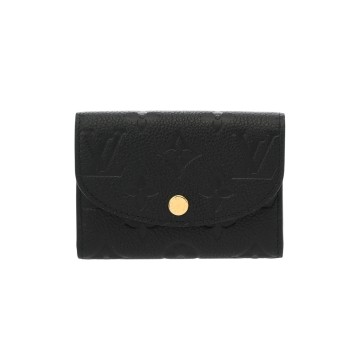 ルイ ヴィトン モノグラムアンプラント ポルトモネ ロザリ ノワール M81455 レザー ユニセックス 財布 【中古】【purse】