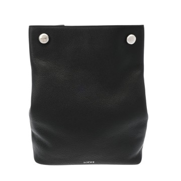 ロエベ ペブル ホーボーバッグ ブラック BANBPTMX01 サプルグレインカーフ レディース バッグ 【中古】【bag】