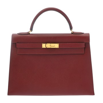 エルメス ケリー 32 外縫い 2WAY ルージュヴィフ クシュベル レディース バッグ 【中古】【bag】