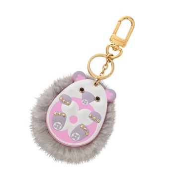 ルイ ヴィトン ポルトクレ ヘッジホッグ グレー/ピンク/ホワイト M00357 ミンクファー ユニセックス ジュエリー 【中古】【jewelry】